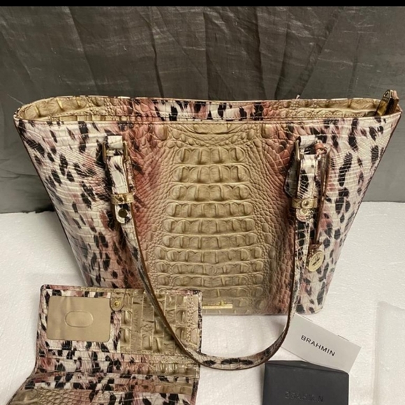 Set Brahmin Prowl Ombre Melbourne Medium Misha Bag+Wallet Out Of Stock - Picture 3 of 9